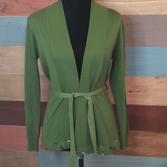 SMALL SUPER soft belted cardigan with beating details - Picture 1 of 6